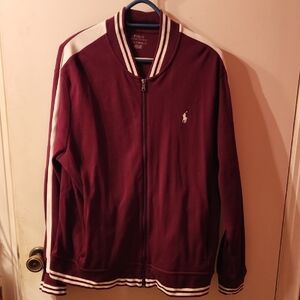 Polo by Ralph Lauren Cotton Baseball Maroon Jacket Size LARGE